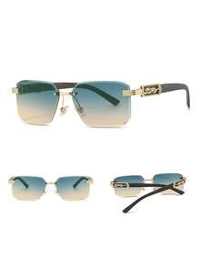 1pc Frameless Square Y2k Style Fashion Glasses - Ombre - View 5