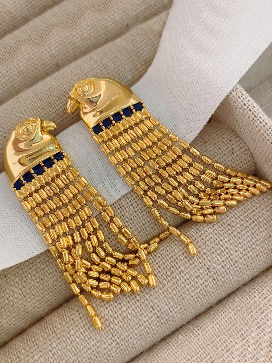 Công nghiệp nặng Thiết kế Retro Tua Dài Hoa tai , Đẹp Hàng mới đến Đối với phụ nữ - Vàng - Xem 1