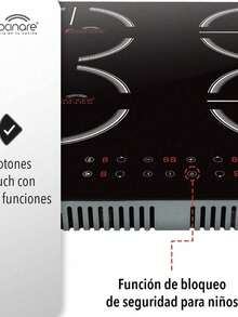 Estufa Inducción Magnética Parrilla 4 Quemadores Empotrable - Negro - Ver 4