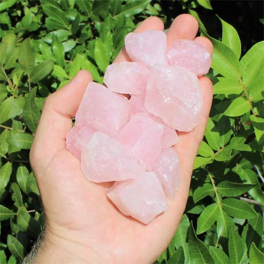 2入組天然玫瑰石英未切割寶石波西米亞風格 - 玫瑰石英 - 查看 1