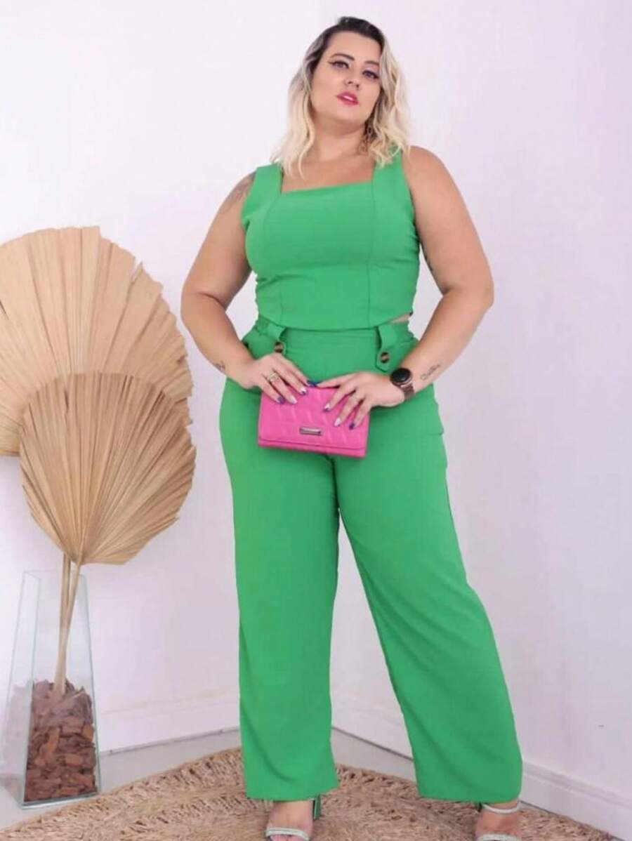 Plus Size Co-Ords - Verde - Ver 1