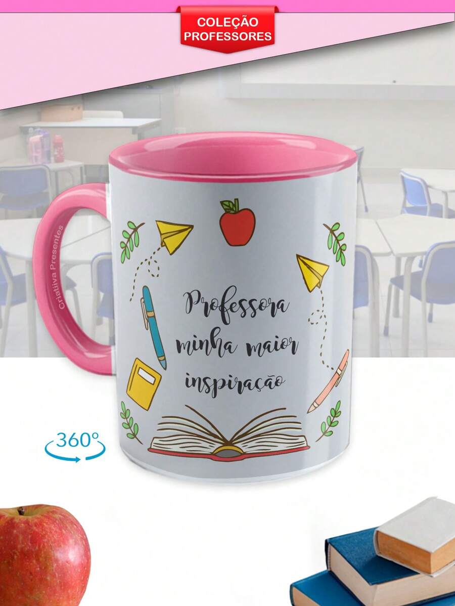 Taza Personalizada De Porcelana Día Del Profesor Tazas De Café De Educadoras Y Educadores Regalo Para Profesoras Tazas Divertidas Xicara 325ml - Beis - Ver 1