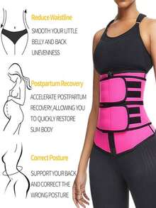 Cinturón ajustable de cintura para mujer, moldeador para ejercicios posparto, cinturilla de corsé,moldeador de cuerpo adelgazaste - Rosa - Ver 2