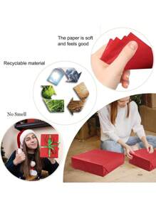 100 Sheets Gift Bag Tissue Paper, 50x35cm Art Paper For Gift, Game, Birthday, Mother's Day, Graduation Ceremony, Gift Wrapping, Craft, Diy Paper Flowers, Red - Red - View 9