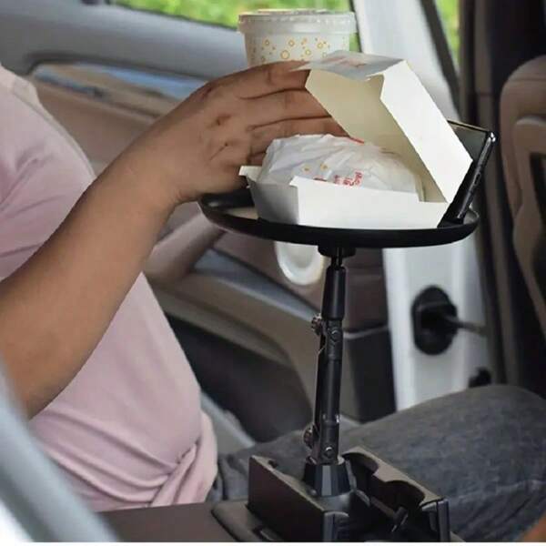 Car Armrest Tray, Multifunctional Makeup Bar With Cup Holder, Beverage