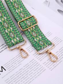 1pc Green Embroidered Bag Strap Adjustable And Detachable Suitable For Handbags Wallets Cross-Body Bags Fashionable Gift Decor Gift Accessories