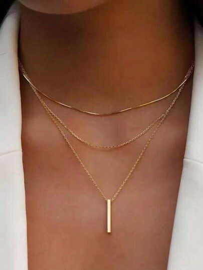 1 pezzo Collane semplice con catena lungo multistrato per da donna vacanza , data , regalo e uso quotidiano