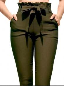 Pantalon de vestir de moño - Verde militar - Ver 3