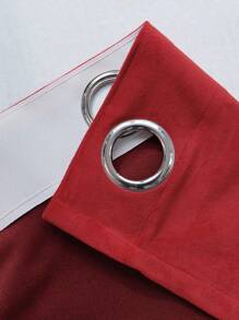 1 件红色天鹅绒窗帘，适合家庭客厅卧室装饰 - 紅色 - 查看 5