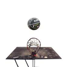 1套黑色橡膠籃球,4號,直徑20厘米,適用於熱愛運動的專業女性和女學生的比賽和訓練,耐用,防滑,防水,防uv,可室內外使用 - 黑色 - 查看 4