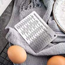 Stainless Steel Kitchen Conversion Chart Refrigerator Magnet With Magnetic Scale & Upgraded Clearly Printed Black Scales - Silver - View 4