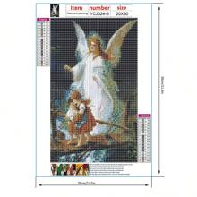 1pc 5D DIY Diamond Painting Kit, Religious Angel Holy Pattern, Round Full Drill Mosaic Craft Set, High Definition Art Diamond Painting, Focus And Relax Through DIY, Suitable For Living Room, Bedroom, Office Wall Decor, Surprise Holiday Home Decor Gift For Family And Friends, Unframed - Multicolor - View 6