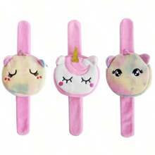 兒童毛絨卡通手腕錢包,男女童可愛包,獨角獸扣圈錢包(隨機顏色) - 彩色 - 查看 1