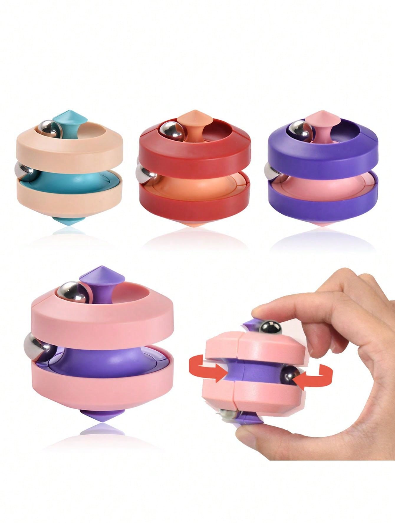 1pc Creative Track Ball Bearing Gyroscope Adult Toy For Finger Spin