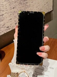 1pc Sheepskin Texture 2D Flat Pattern High Heels Texture Rectangle Phone Case Compatible With Iphone 15 Pro Max/IPhone 7P/8Plus/XR/XS Max/11/11 Pro/11 Pro Max/12/12 Pro/12 Pro Max/13/13 Pro/13 Pro Max/14/14 Pro/14 Plus/14 Pro Max/15/15 Pro/15 Plus/15 Pro Max, Galaxy, OPPO Realme C53/C55, Redmi Note12 Pro+ 5G/Note13 Pro, Vivo Y36 5G, Infinix Note 12/HOT40/Note 30/Spark20 Pro/HOT30i - Gold - View 6