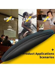 无线静音电脑鼠标，可充电迷你USB游戏鼠标，适用于笔记本电脑。 - 黑色 - 查看 3