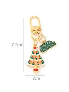 1pc Christmas Keychain Merry Christmas Gift Zinc Alloy Cartoon Pendant Creative Gift Cute Ornament - Multicolor - View 3