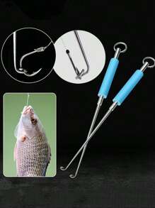 不锈钢鱼钩取出器钓鱼工具鱼钩取出器快速脱钩钓鱼用品 - 藍色 - 查看 5