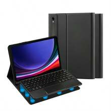 西班牙式觸控板鍵盤套,適用於三星galaxy Tab S9 11英寸 S9 Fe 10.9" 2023 X710 X716 X616 B/u平板電腦,磁分離智慧觸控板鍵盤保護套 - 黑色-西班牙語佈局 - 查看 6