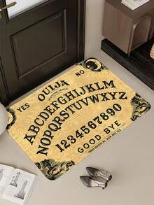 1 Pieza Alfombra Antideslizante Marrón Con Diseño De Letras, Moderna Alfombra De Baño De Poliéster, Felpudo Engrosado Para La Puerta Del Baño - Multicolor - Ver 1