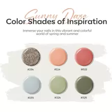 Modelones 6 Colors Poly Nail Gel Set, 2023 Summer Sunny Poly Nail Extension Gel Colors Tubes Kit Glitter Pastel Nude Coral Green Light Blue Neutral Collection All Seasons Professional Manicure Salon At Home - 彩色 - 查看 5