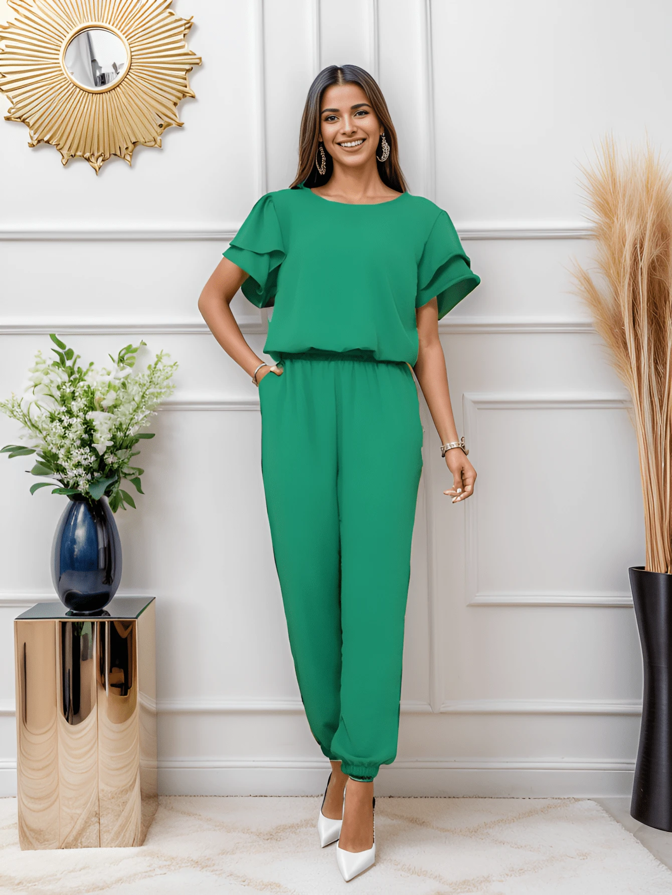 Women Two-piece Outfits - 綠色 - 查看 1