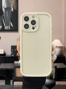 1pc Ultra-thin Tpu Bamboo Back Cover Compatible With Iphone - Beige - View 2