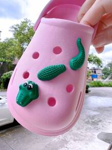 قطعة واحدة من تمساح أخضر ثلاثي الأبعاد على شكل تمساح لطيف وعصري وقابل للفصل