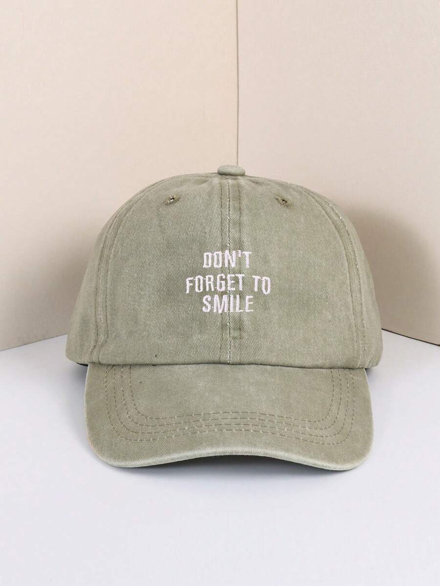 1入女性'The Sweetest Dream'洗染棒球帽，戶外調節式春/秋日旅行海灘度假遮陽帽，男性遮陽帽，Y2K風格青年帽 - 卡其色 - 查看 1