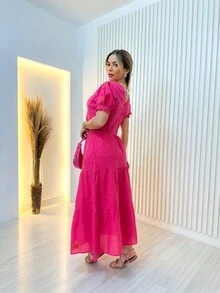 Women Dresses - Màu Hồng  Dưa hấu - Xem 5