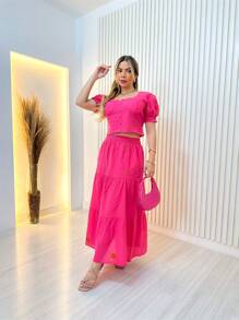 Women Dresses - Màu Hồng  Dưa hấu - Xem 1