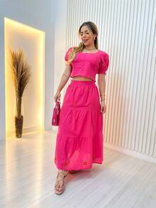 Women Dresses - Màu Hồng  Dưa hấu - Xem 3