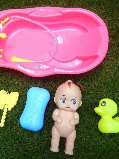 1只紅色水中玩關卡卡通人物浴缸【隨機配件顏色】