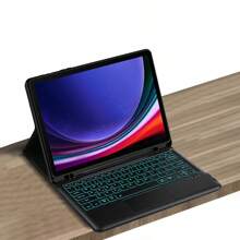 帶觸控板、磁吸分離、適配三星galaxy Tab S9 + / S9 Fe + 12.4英寸s9fe X810 X816 X818 X616 B / U平板電腦的背光鍵盤保護套 - 黑色-英語佈局 - 查看 11