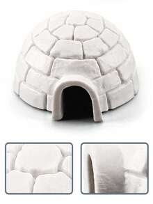 2 件微型雪屋和圣诞树复制品 - 逼真的北极冰屋装饰小雕像，适合儿童圣诞派对和景观装饰！，圣诞节 - 彩色 - 查看 4