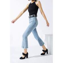 Women's Bowknot Mary Jane Block Heel Round Pumps Closed Toe Dress Shoes - 黑色 - 查看 6