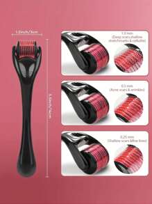 1 件套护肤专业微针滚轮、面部护肤美容微晶磨皮工具、米诺地尔、Dermaroller、微针、美容、护肤产品、水疗、自我护理、护肤工具、面部护理、美容师用品、按摩、面部按摩工具、面部滚轮 - 紅色 - 查看 2