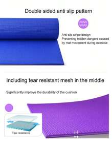 6mm Purple Durable Non-Slip Fitness Yoga Mat - Purple - View 4