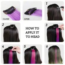 Synthetic Extensions Clip-In Hair Extensions - Lavender Purple - View 8