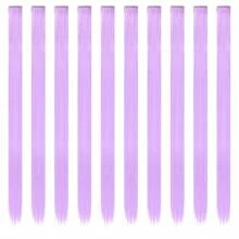 Synthetic Extensions Clip-In Hair Extensions - Lavender Purple - View 4
