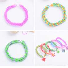 1套600入組彈性繩手鍊工具組裝,diy智能兒童玩具,可編織友誼手鍊,適合女孩生日禮物手工藝工具套裝 - 彩色 - 查看 8