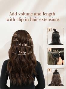 4 件裝夾式接髮夾式長波浪接髮厚長假髮女式全頭 20 英寸沙色金發混合米色金發