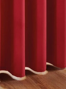 1 件红色天鹅绒窗帘，适合家庭客厅卧室装饰 - 紅色 - 查看 4