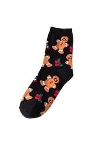 4pairs Christmas Themed Mid-calf Socks With Reindeer & Santa Claus, Fall And Winter - Multicolor - View 4