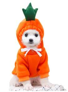 Pet Clothes For Dogs And Cats - Hooded Frog Transformation Sweatshirt - Orange - View 12