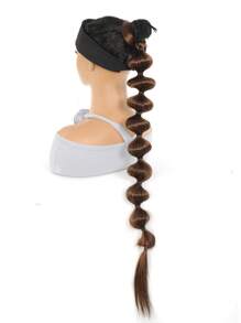 Synthetic Lantern Braids Ponytail Extension Black Color Matural Hair Drawstring Ponytail With Elastic Rubber Band For Women With Blonde Hair