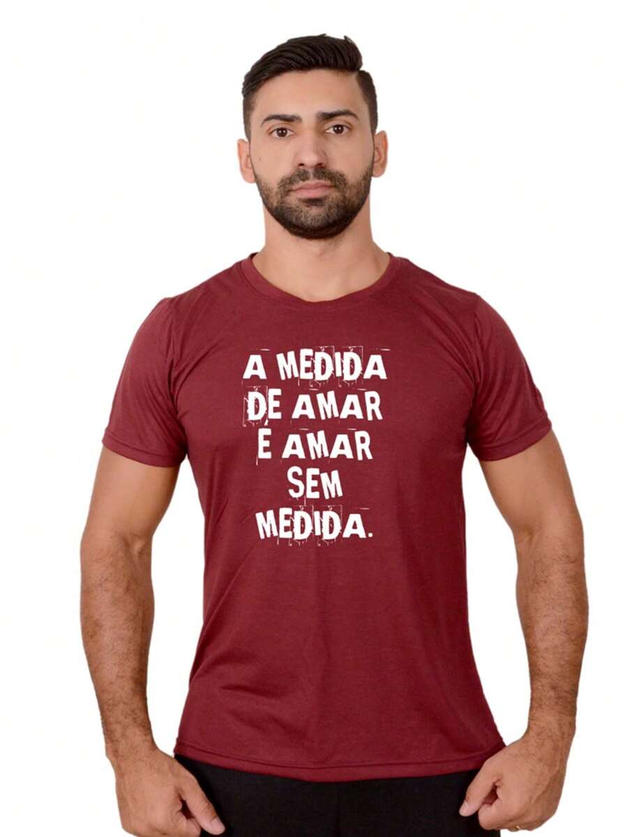 Men T-Shirts - 酒紅色 - 查看 1