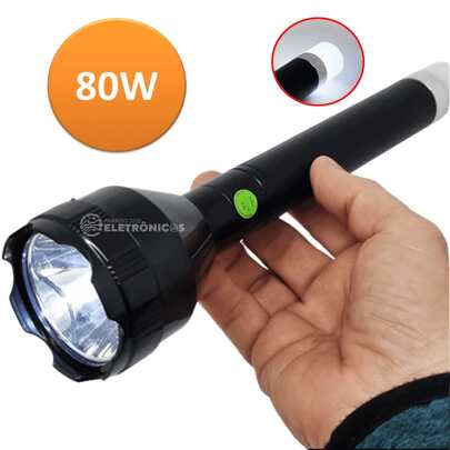 Electronics Paradise Lanterna Grande 80W Recarregável Super LED Frente E Traz Bivolt Luz Forte Econômica - DP9170