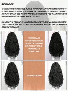 蕾絲前合成假髮頭髮多種可供選擇 24 英寸長深蕾絲前女式嬰兒髮 - 黑色 - 查看 8