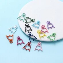 5pcs/pack Enamel Crown Keychain Diy Handmade Jewelry Pendant Accessory - one-size - View 4